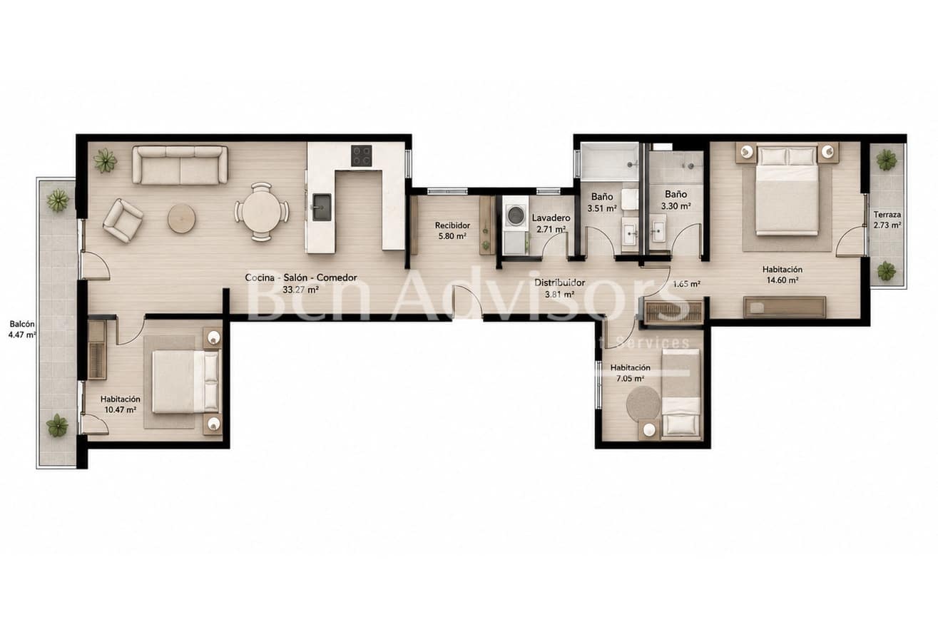3 bedroom Apartment for sale in Barcelona city - € 750,000 (Ref: 9820217)