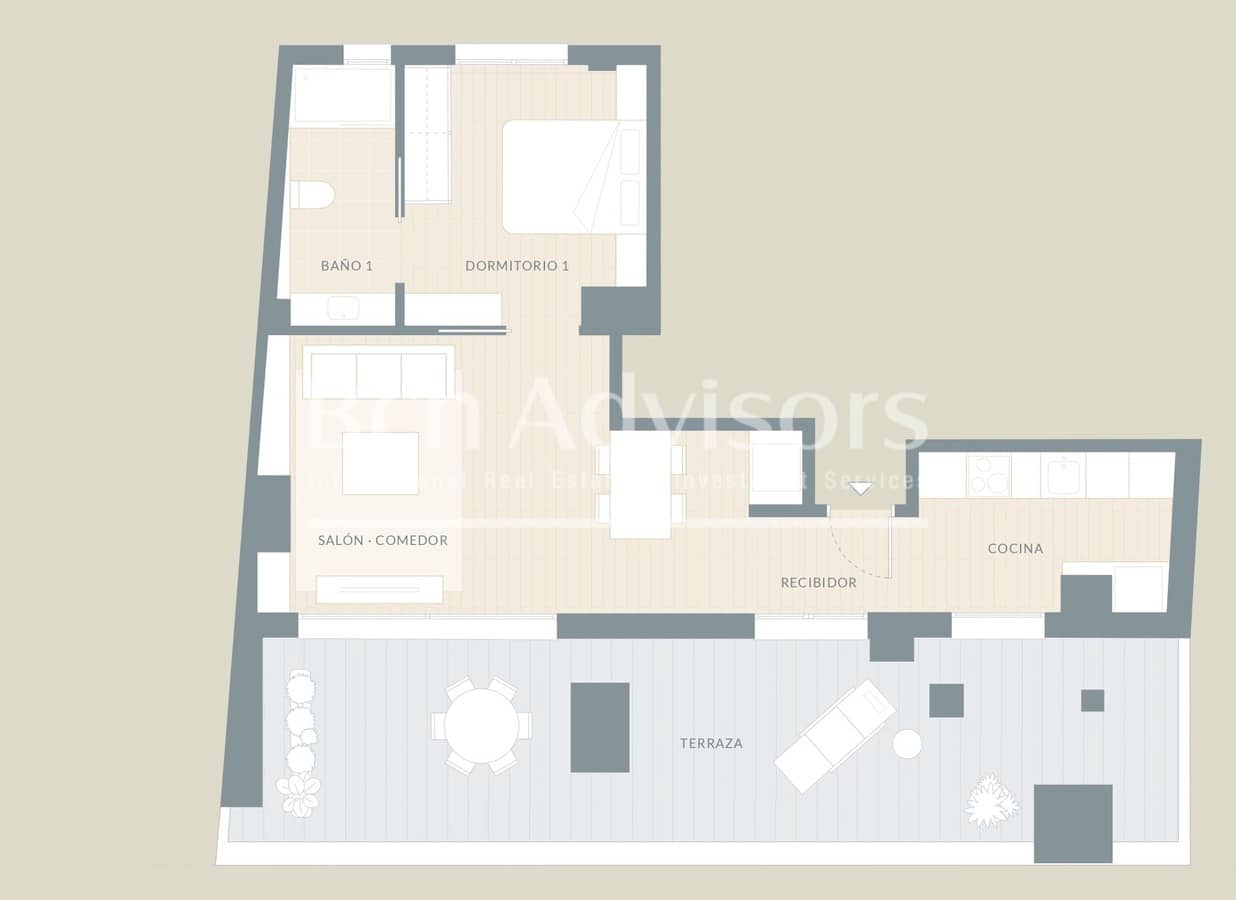 1 bedroom Penthouse for sale in Barcelona city with garage - € 870,000 (Ref: 9839070)
