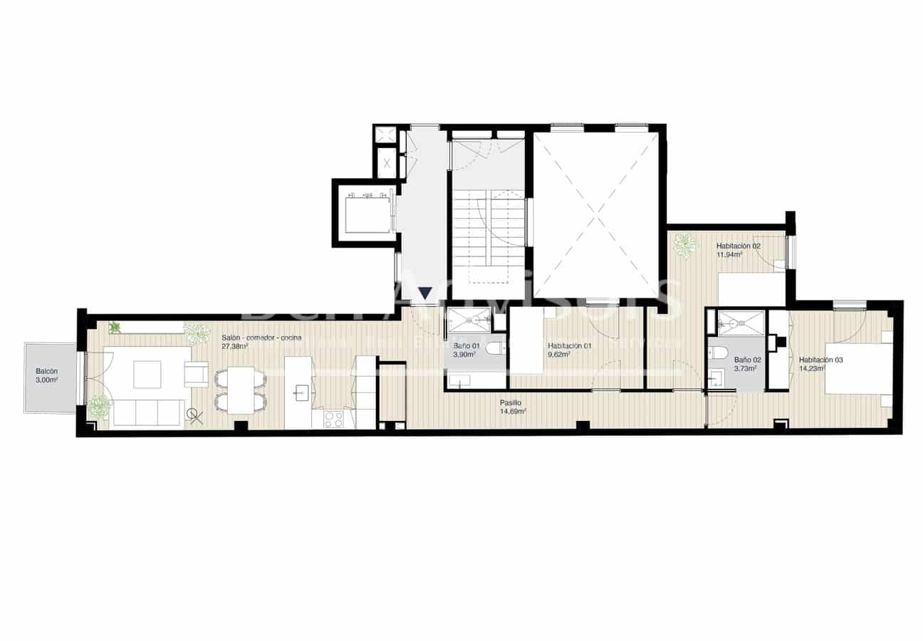 3 Zimmer Apartment zu verkaufen in Barcelona Stadt - 697.000 € (Ref: 9921917)