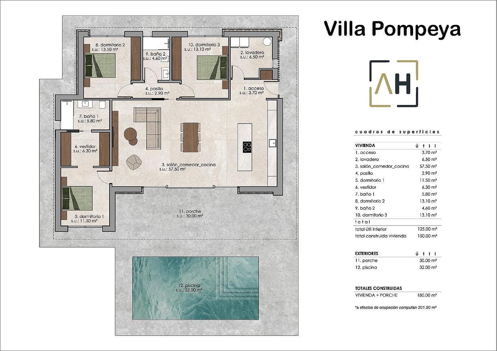 3 Zimmer Villa zu verkaufen in Pinoso mit Pool - 447.000 € (Ref: 9585326)