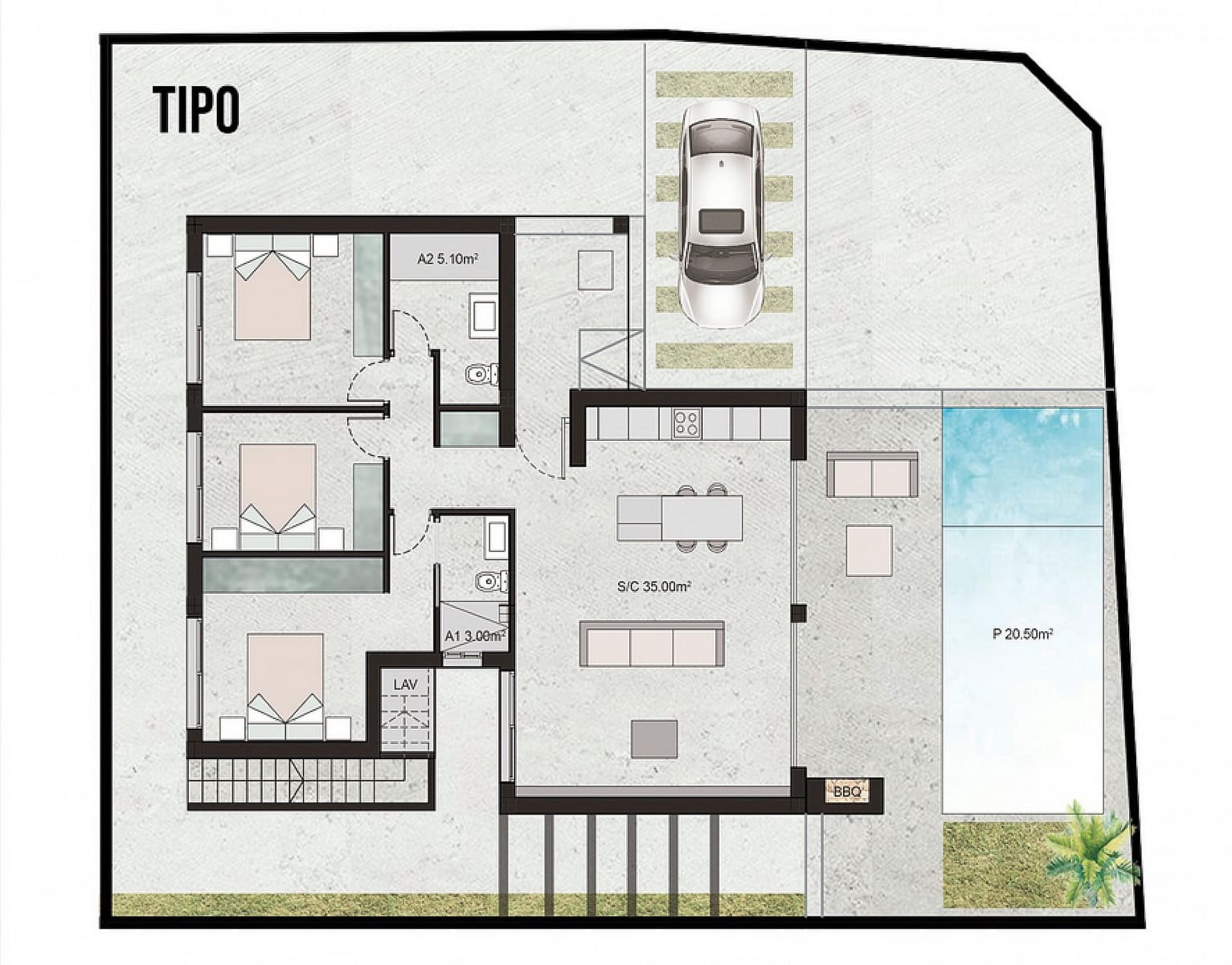 3 makuuhuone Huvila myytävänä paikassa San Pedro del Pinatar mukana uima-altaan - 419 950 € (Ref: 9764985)