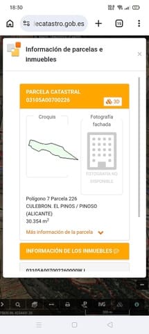 Terreno Non Edificato in vendita in Culebron, Pinoso - 99.000 € (Rif: 9806031)