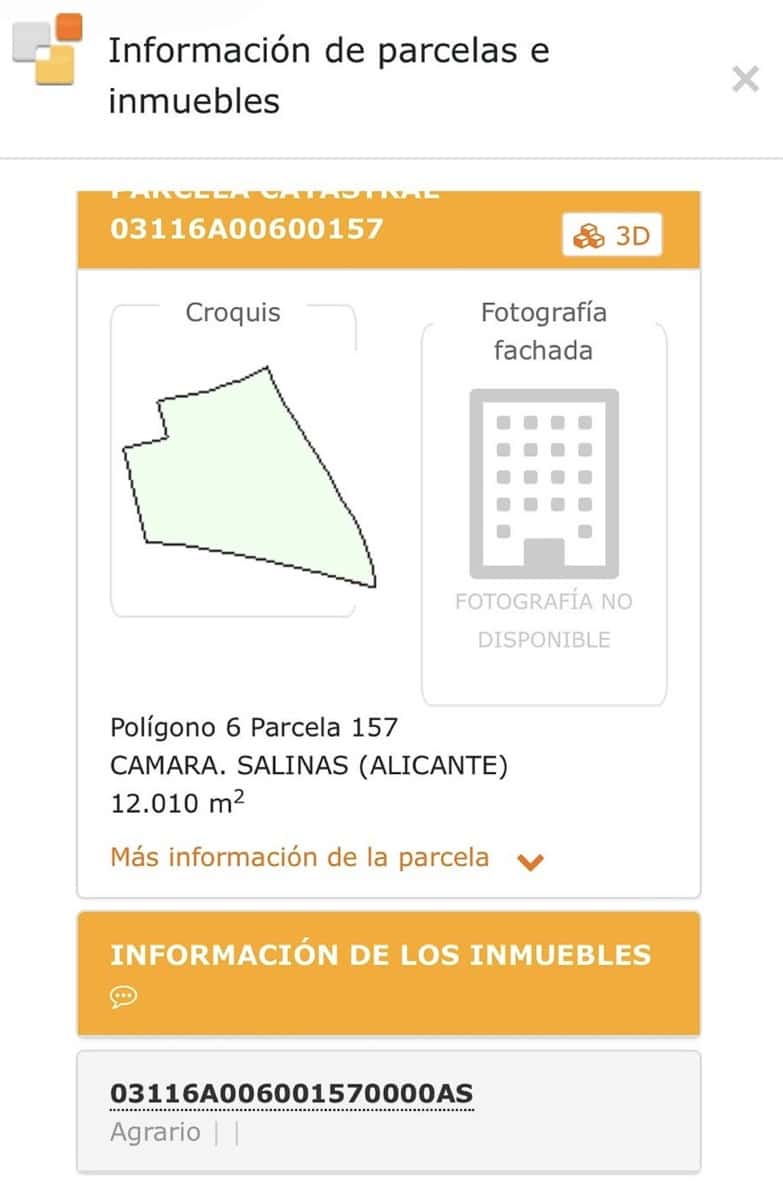 Ubebygd land til salgs i Salinas - € 75 000 (Ref: 9872907)