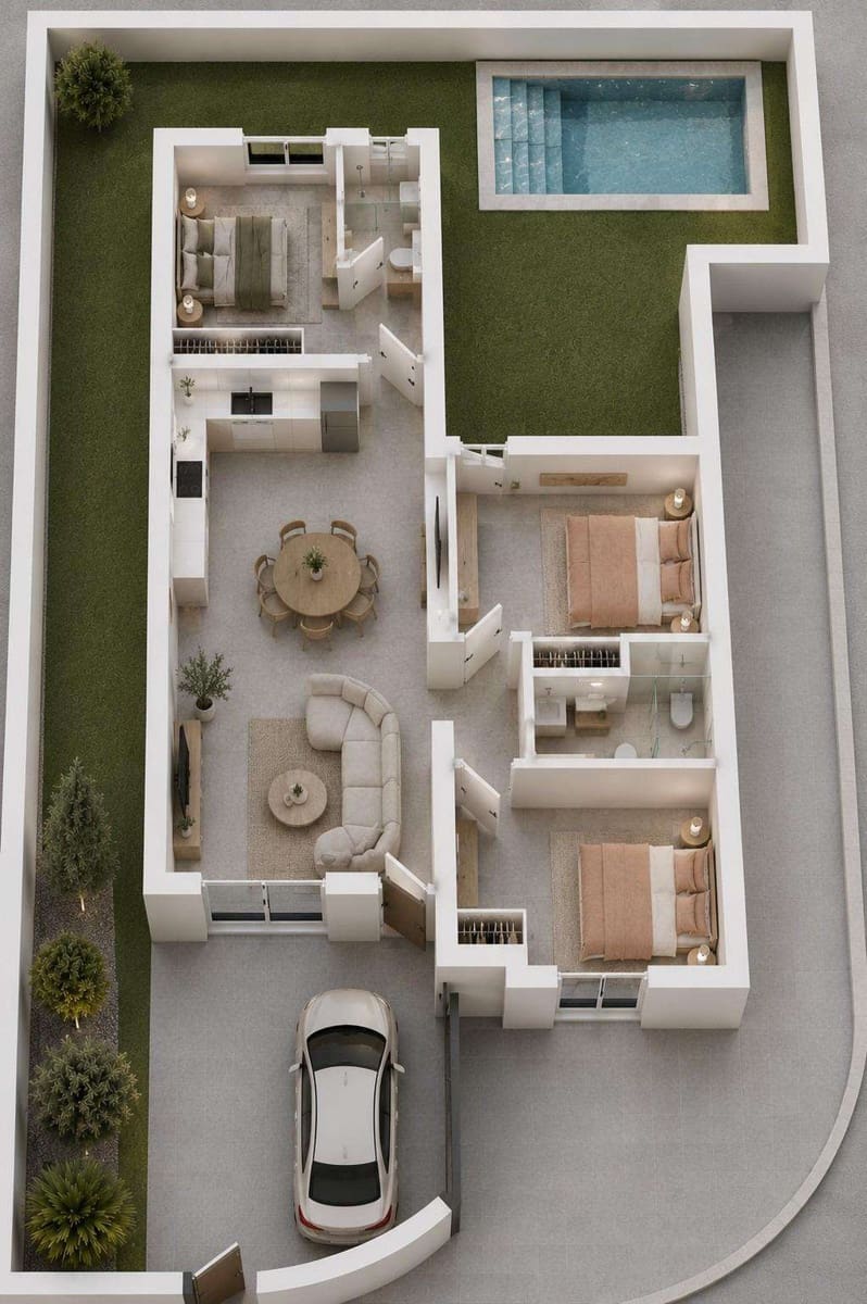 3 bedroom Semi-detached Villa for sale in Mazarron with pool garage - € 259,900 (Ref: 10034301)