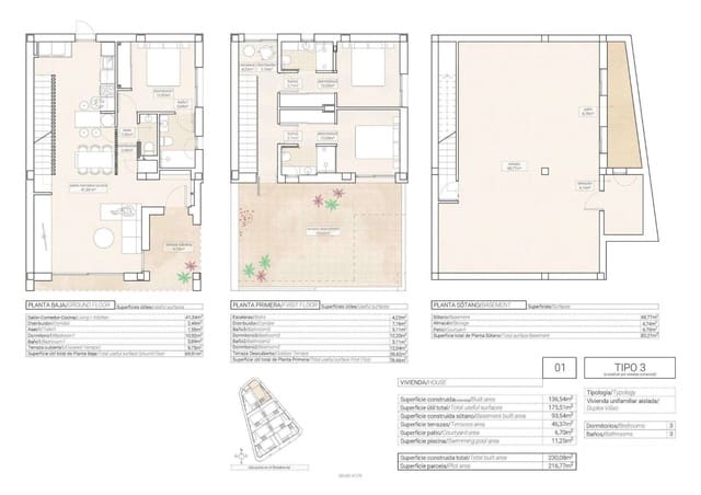 Chalet de 3 habitaciones en Hondón de las Nieves en venta con piscina garaje - 357.250 € (Ref: 10156785)