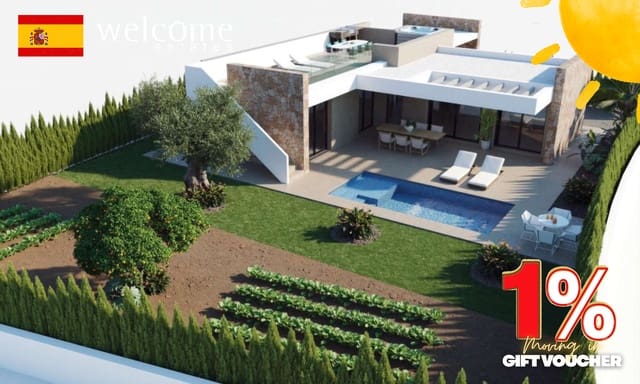 3 makuuhuone Huvila myytävänä paikassa Hacienda del Alamo, Fuente Alamo de Murcia mukana uima-altaan 
autotalli - 375 900 € (Ref: 10182083)