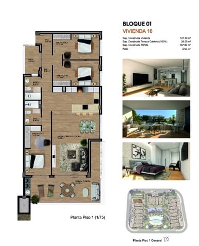 3 sypialnia Apartament na sprzedaż w Monforte del Cid z basenem garażem - 340 000 € (Ref: 8421781)