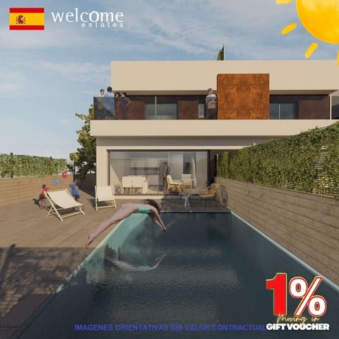 3 sypialnia Dom na sprzedaż w Santiago de la Ribera, San Javier z basenem - 425 000 € (Ref: 9332070)