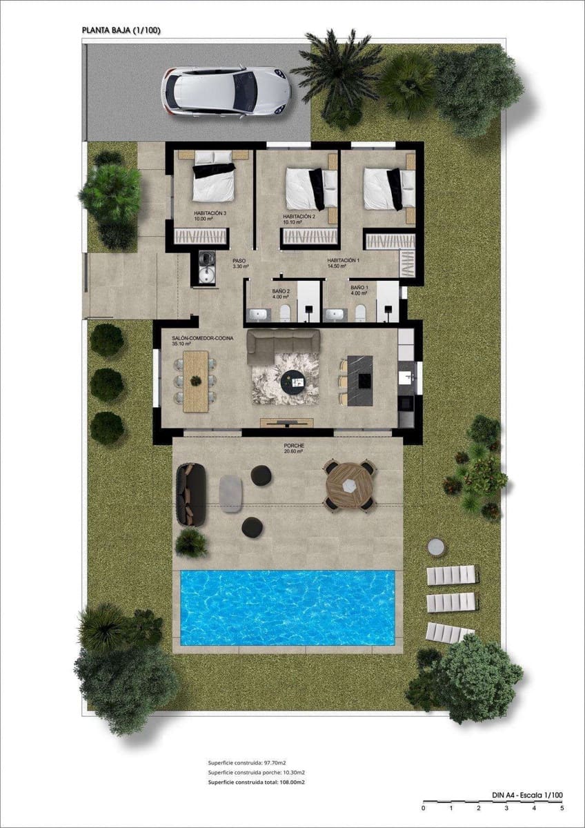 3 slaapkamer Villa te koop in Hondon de las Nieves met zwembad - € 289.900 (Ref: 9332147)