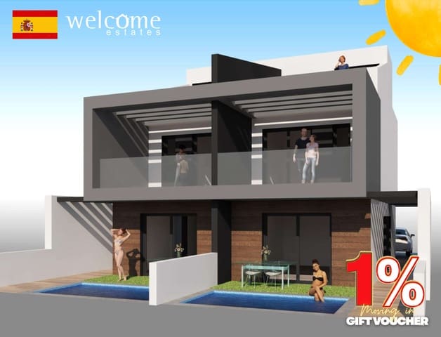 3 Zimmer Doppelhaus zu verkaufen in Santiago de la Ribera, San Javier mit Pool Garage - 400.000 € (Ref: 9332163)