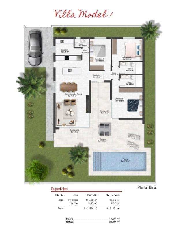 3 sypialnia Willa na sprzedaż w Banos y Mendigo z basenem garażem - 479 900 € (Ref: 9332455)