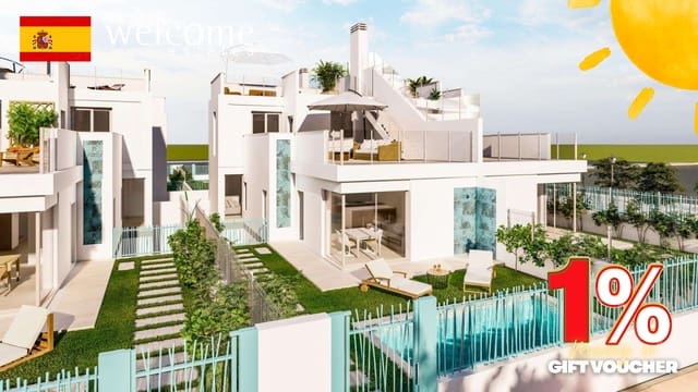 3 sovrum Semi-fristående Villa till salu i Las Lomas de Rame - Bahía Bella, Los Alcázares med pool - 442 000 € (Ref: 9332590)