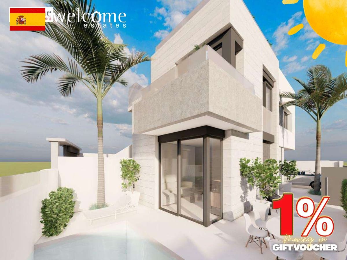 2 makuuhuone Bungalow myytävänä paikassa Pilar de la Horadada mukana uima-altaan 
autotalli - 369 000 € (Ref: 9447271)