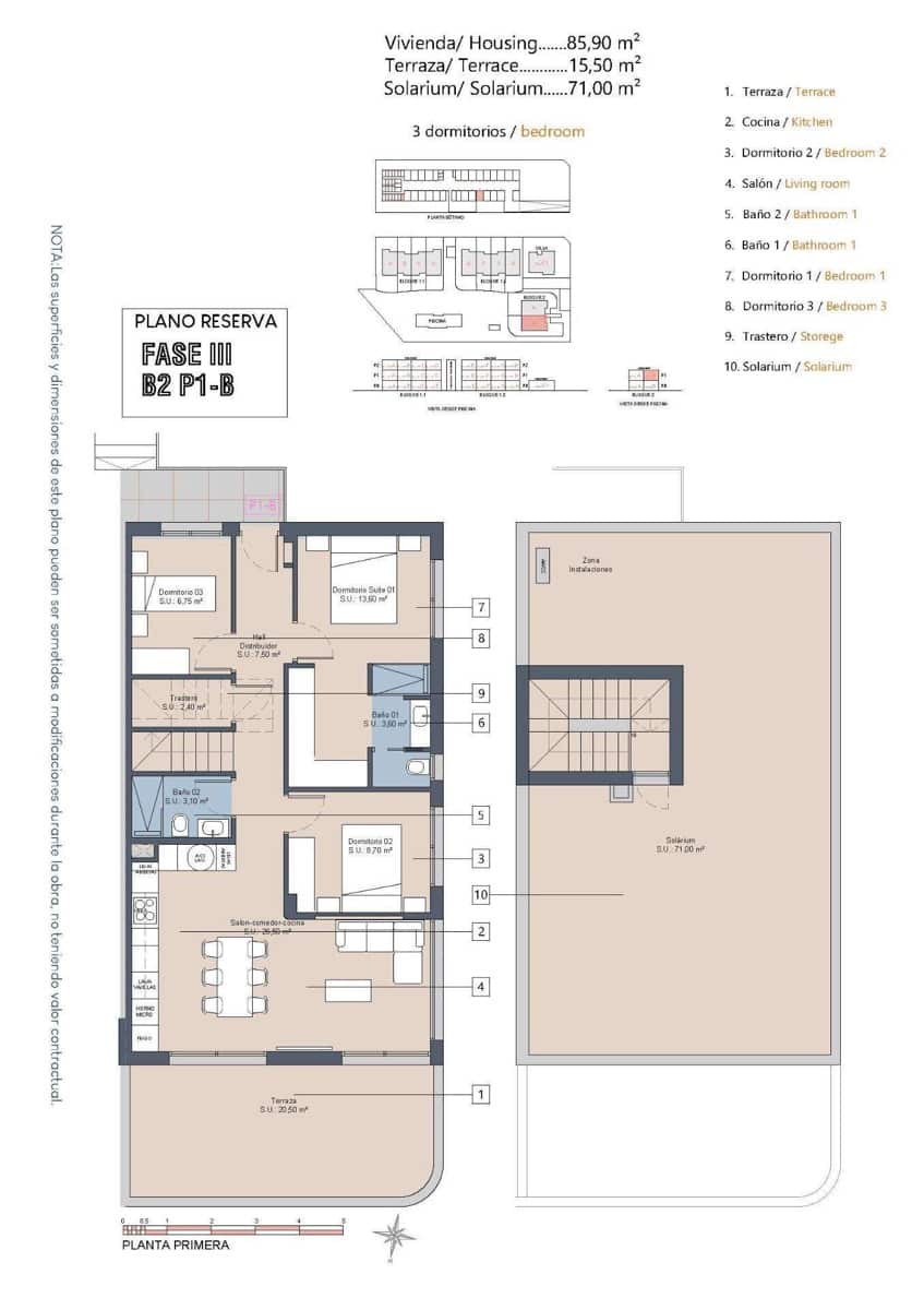 3 sypialnia Apartament na sprzedaż w Los Alcazares z basenem - 399 900 € (Ref: 9539557)