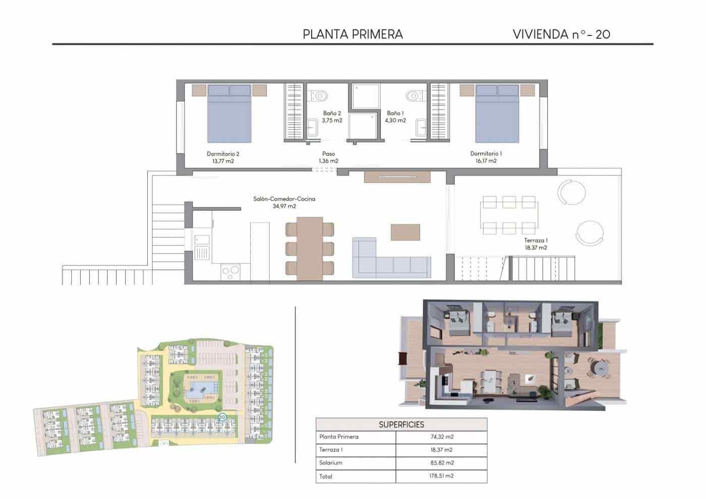 2 soveværelse Lejlighed til salg i Finestrat med swimmingpool garage - € 369.900 (Ref: 9592067)