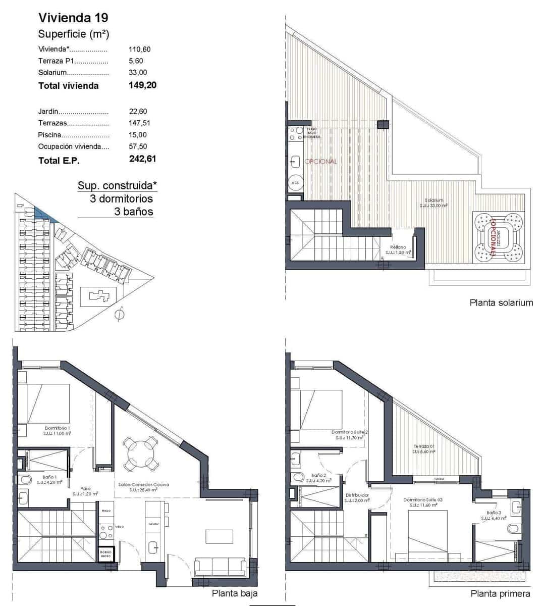 3 bedroom Semi-detached Villa for sale in Los Alcazares with pool garage - € 630,000 (Ref: 9667002)