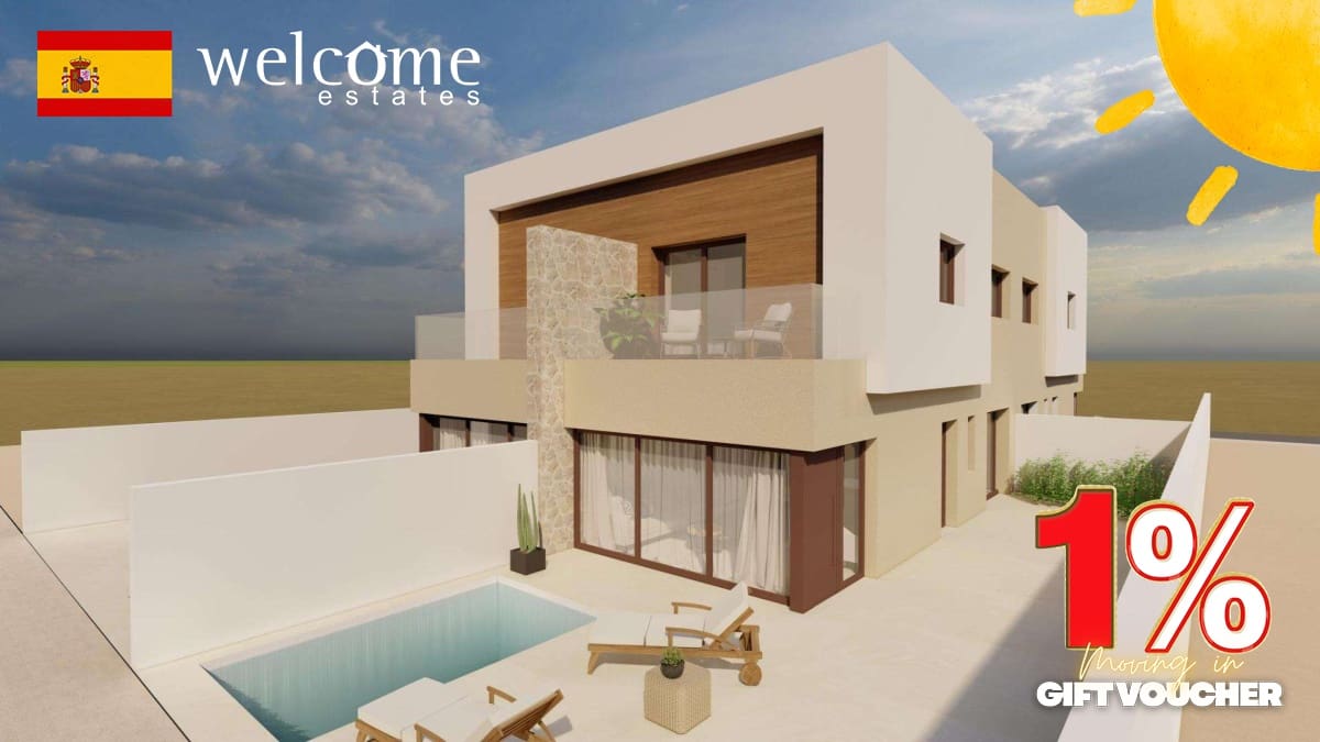 3 chambre Villa/Maison Semi-Mitoyenne à vendre à Santiago de la Ribera avec piscine garage - 376 500 € (Ref: 9863774)
