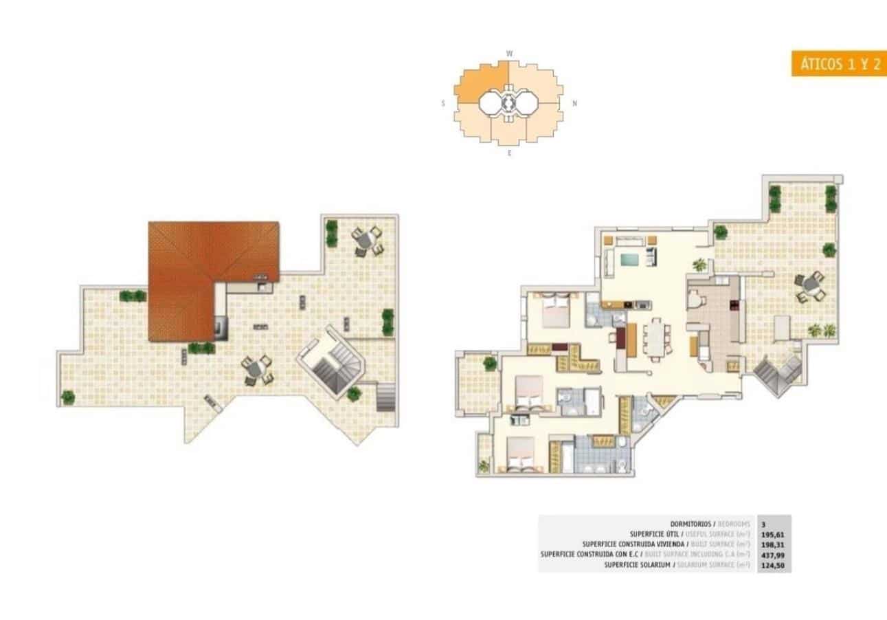 3 soverom Penthouse til salgs i Torrevieja med svømmebasseng garasje - € 480 000 (Ref: 9312832)