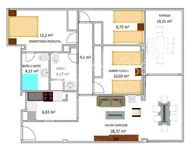 3 soverom Leilighet til salgs i Playa de San Juan, Alicante by med svømmebasseng - € 470 000 (Ref: 3166238)