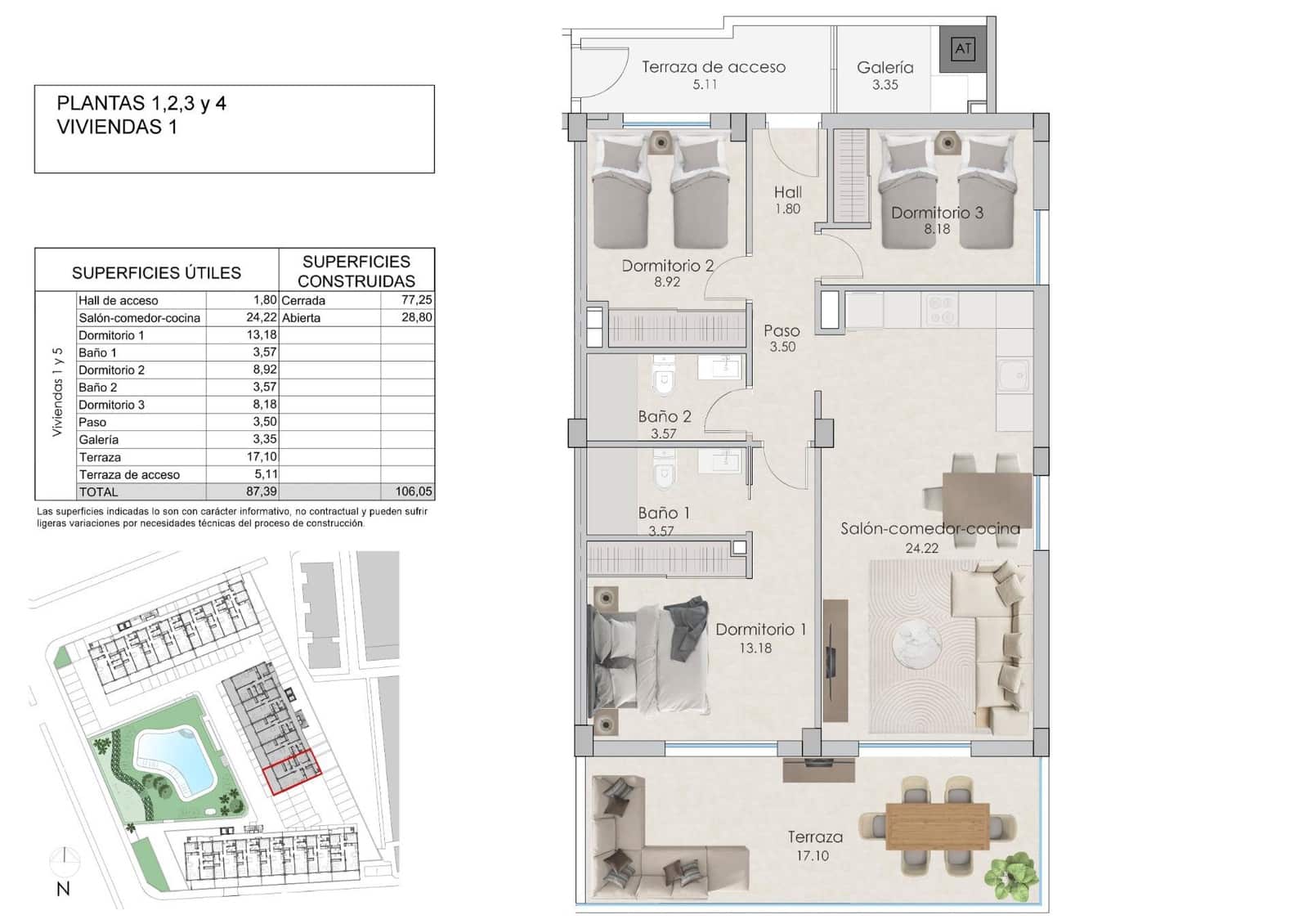 3 Zimmer Apartment zu verkaufen in Santa Pola mit Pool - 375.000 € (Ref: 7664082)