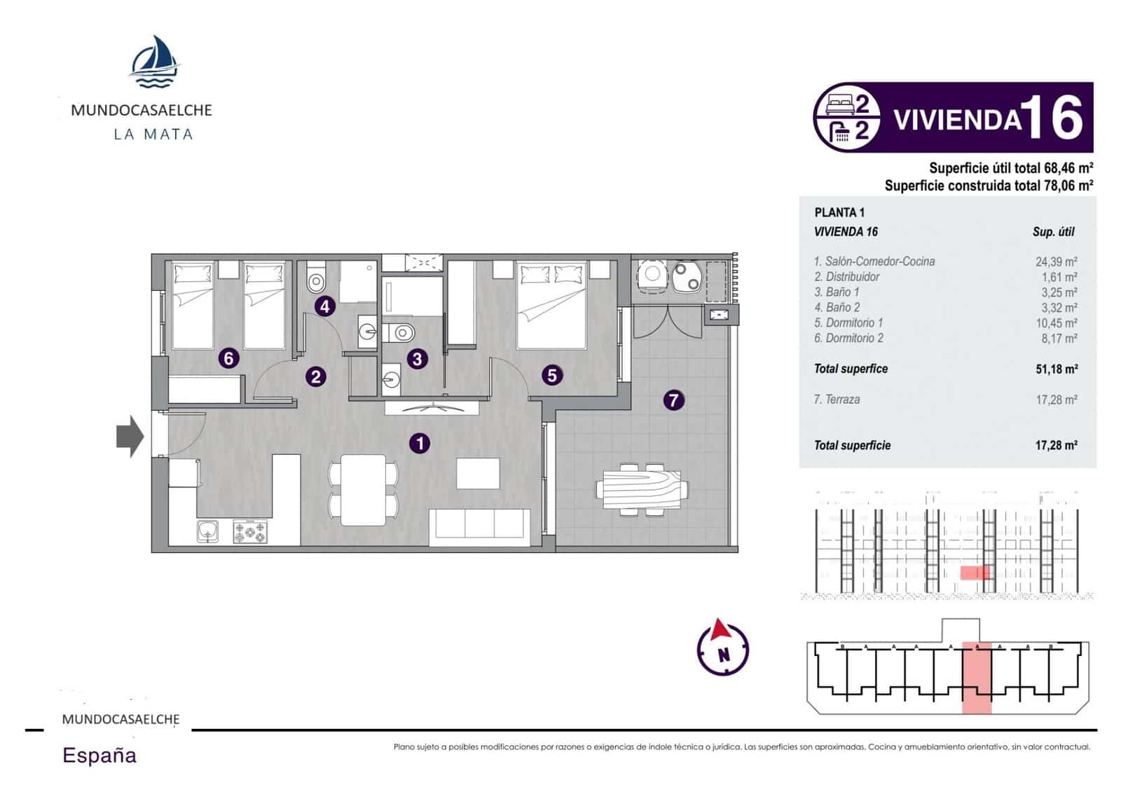 2 bedroom Apartment for sale in La Mata with pool - € 285,000 (Ref: 9349904)
