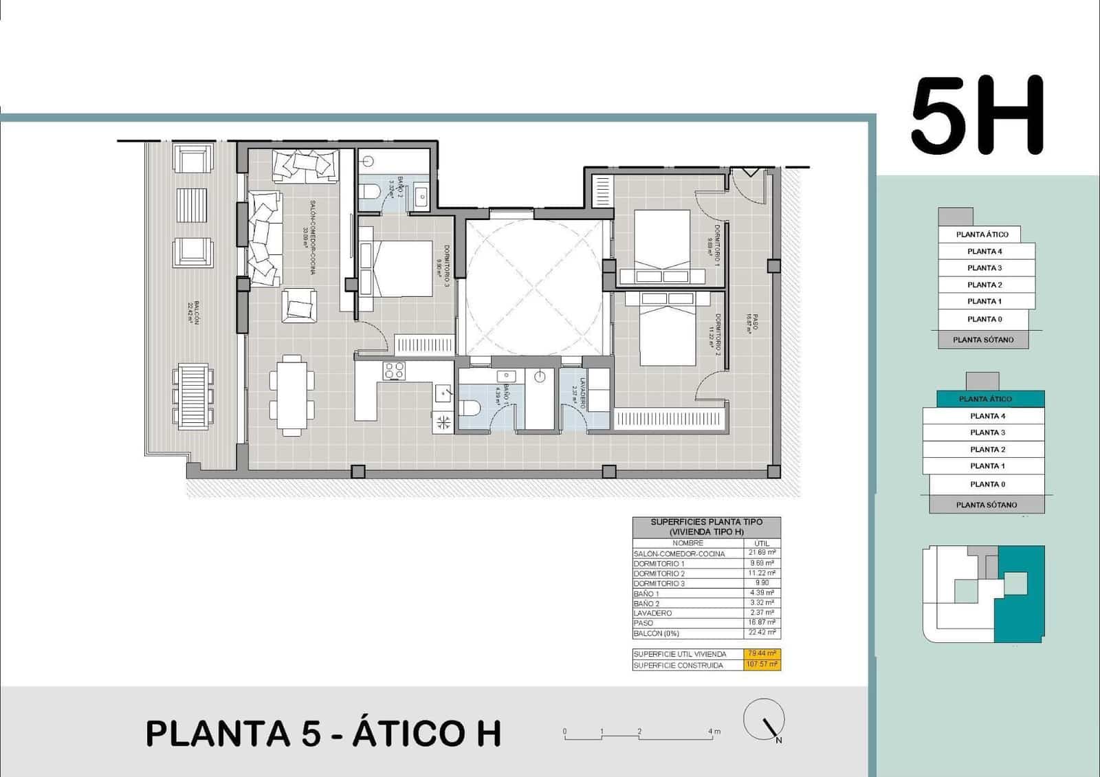 3 sypialnia Penthouse na sprzedaż w Torrevieja z basenem - 410 000 € (Ref: 9168845)