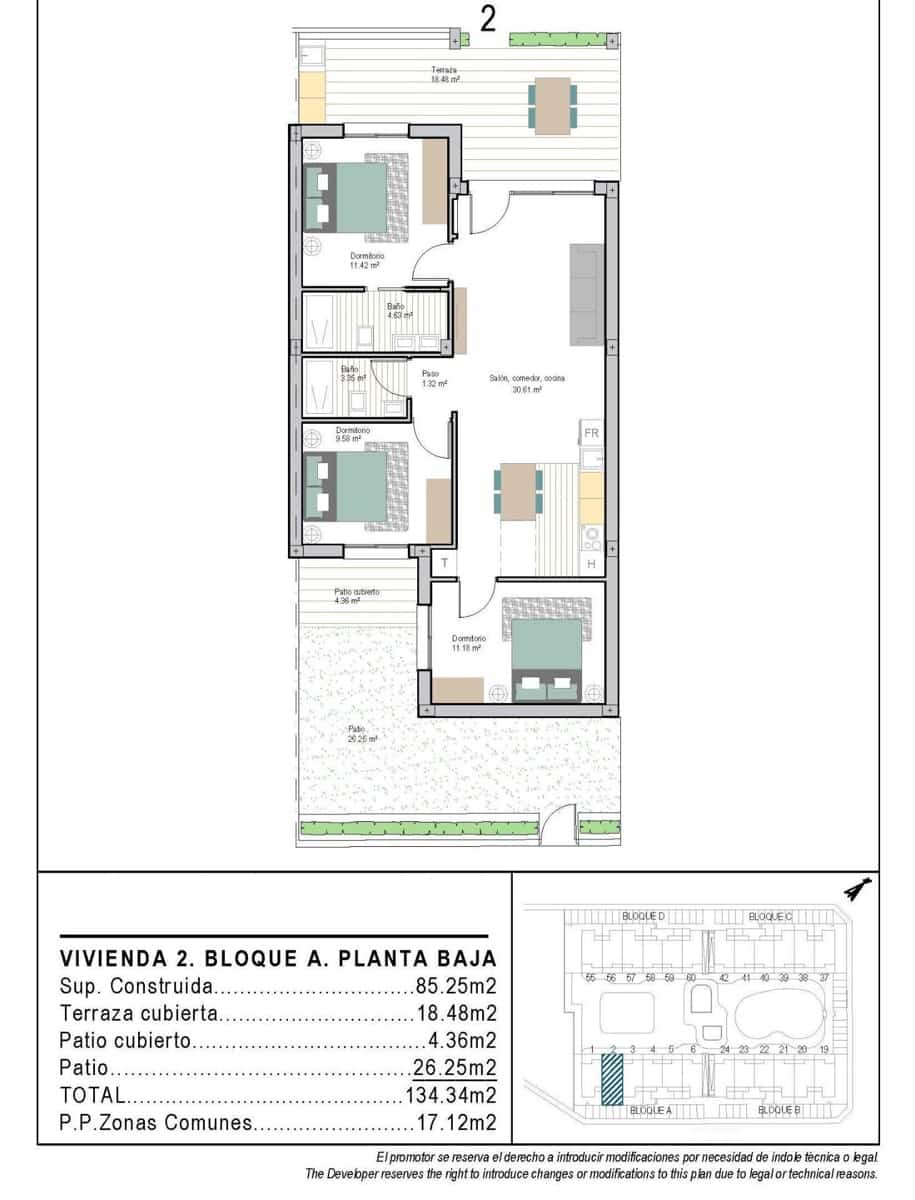 Apartamento de 3 habitaciones en San Cayetano en venta con piscina - 263.900 € (Ref: 9598341)