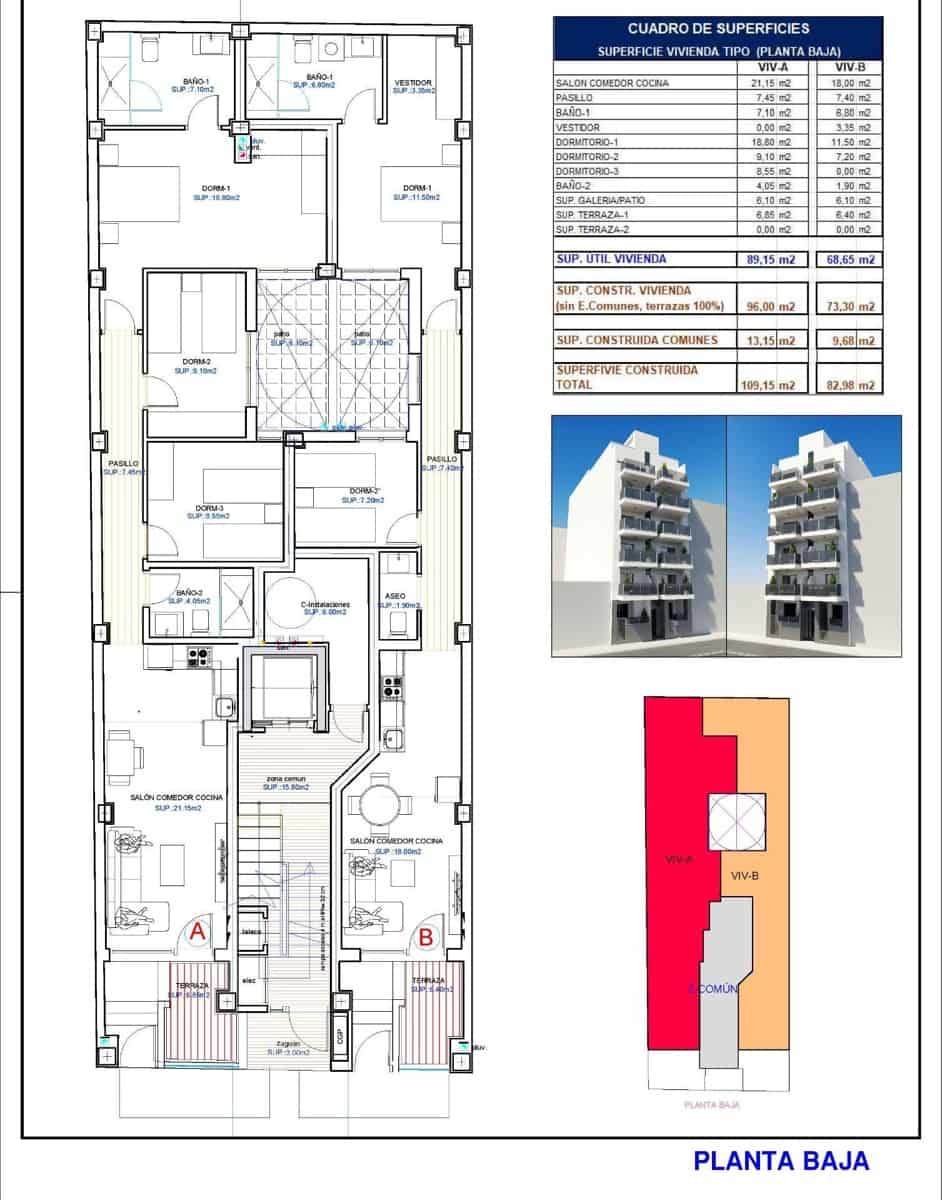 3 slaapkamer Appartement te koop in Torrevieja met zwembad - € 279.000 (Ref: 9610474)