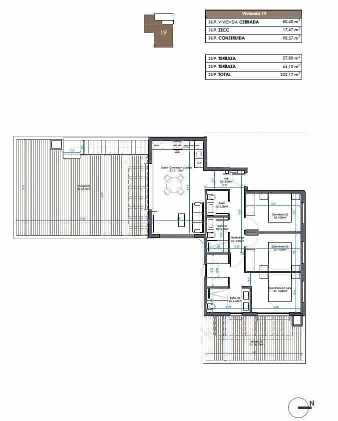 3 soverom Penthouse til salgs i Guardamar del Segura med svømmebasseng - € 690 000 (Ref: 9614379)