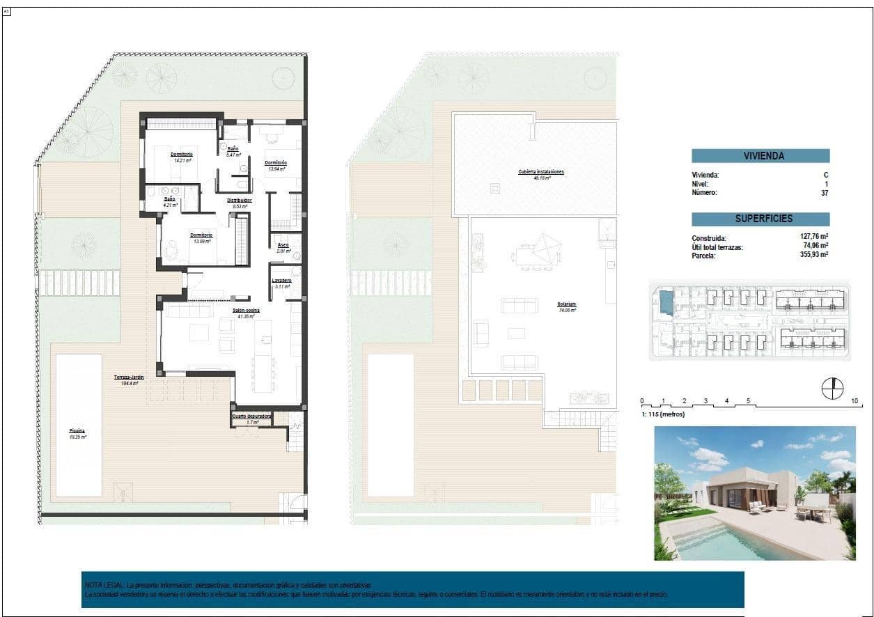 3 bedroom Villa for sale in Los Alcazares with pool - € 599,000 (Ref: 9620673)