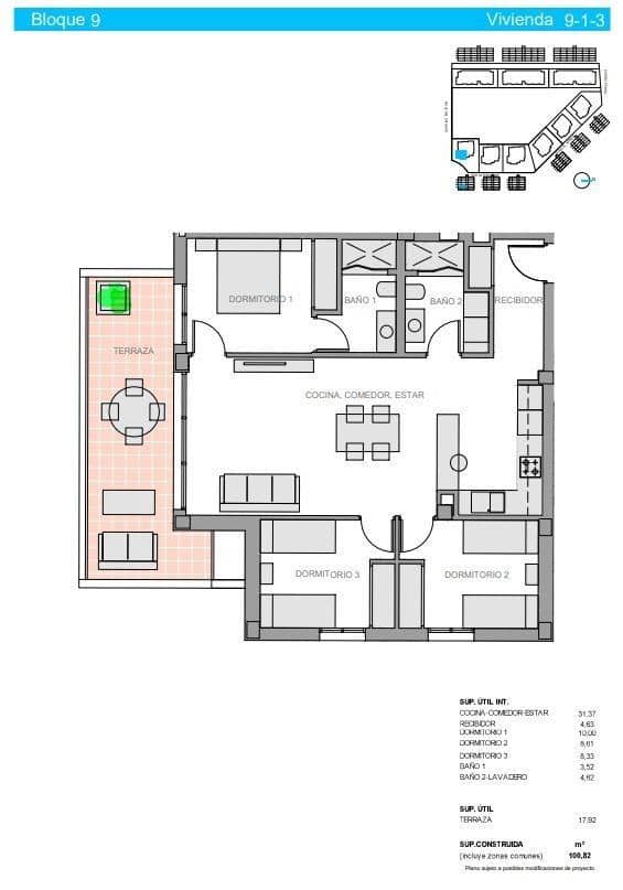3 Zimmer Apartment zu verkaufen in Guardamar del Segura mit Pool - 279.000 € (Ref: 9643412)
