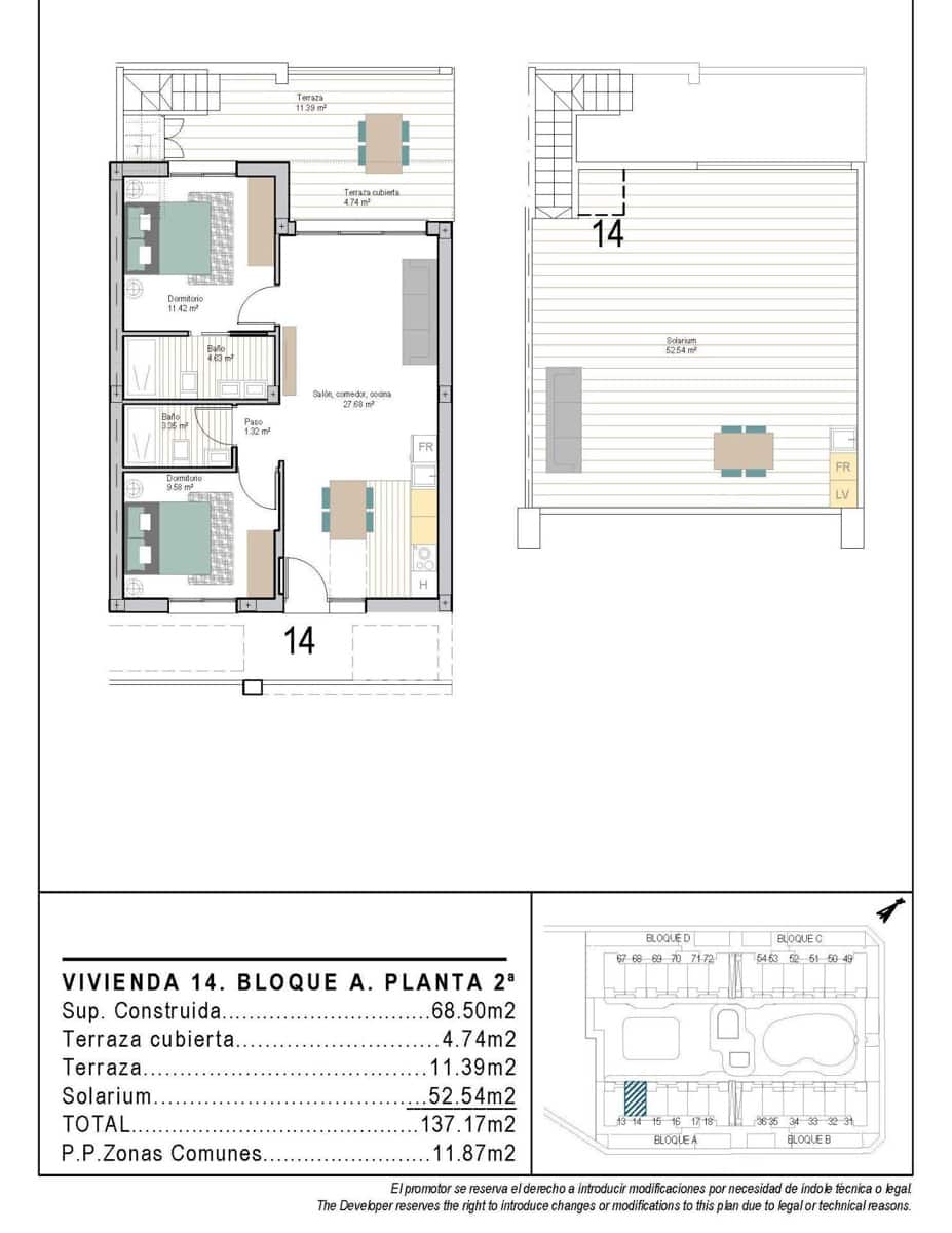 2 sovrum Takvåning till salu i San Cayetano med pool - 277 900 € (Ref: 9643436)