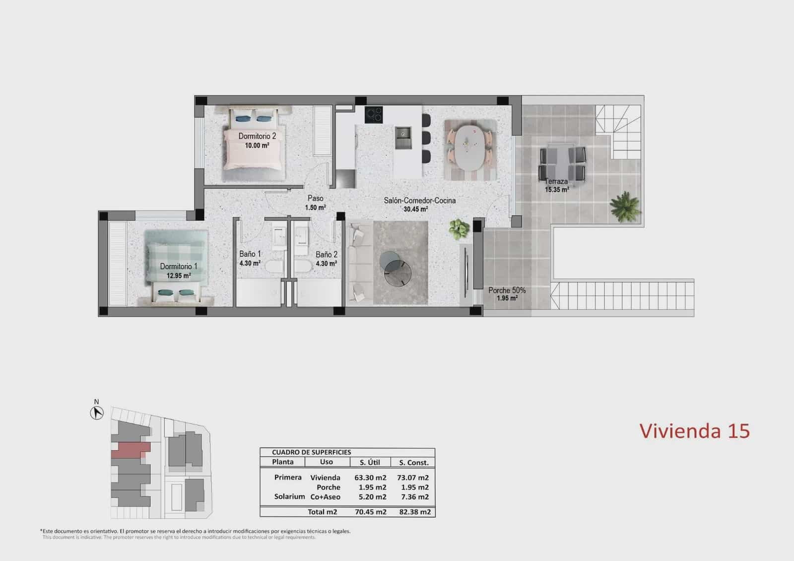 2 soverom Bungalow til salgs i Pilar de la Horadada med svømmebasseng garasje - € 314 900 (Ref: 10003594)