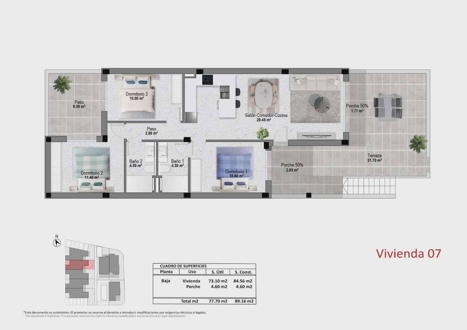 3 soverom Bungalow til salgs i Pilar de la Horadada med svømmebasseng garasje - € 284 900 (Ref: 10003595)