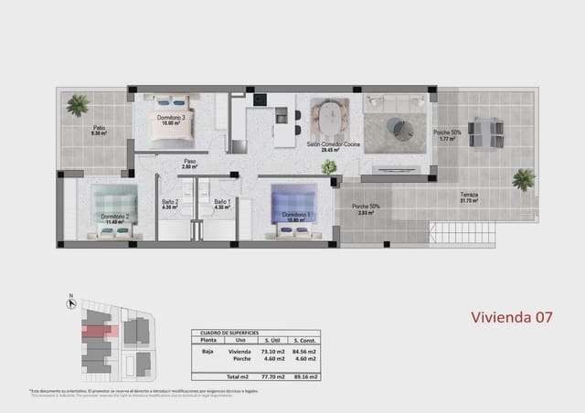 3 soverom Bungalow til salgs i Pilar de la Horadada ciudad, Pilar de la Horadada med svømmebasseng garasje - € 284 900 (Ref: 10003595)