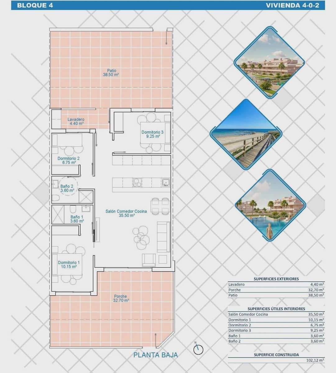 3 soverom Leilighet til salgs i Pilar de la Horadada med svømmebasseng garasje - € 329 900 (Ref: 10061674)