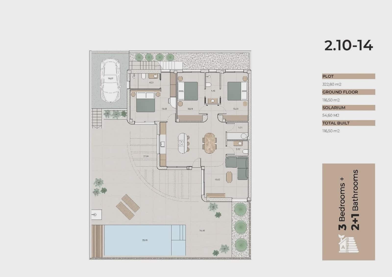 3 chambre Villa/Maison à vendre à Algorfa avec piscine - 650 000 € (Ref: 10064014)