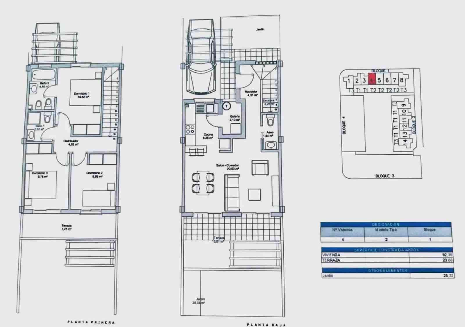 3 quarto Casa em Banda para venda em Ciudad Quesada com piscina garagem - 249 950 € (Ref: 10099409)