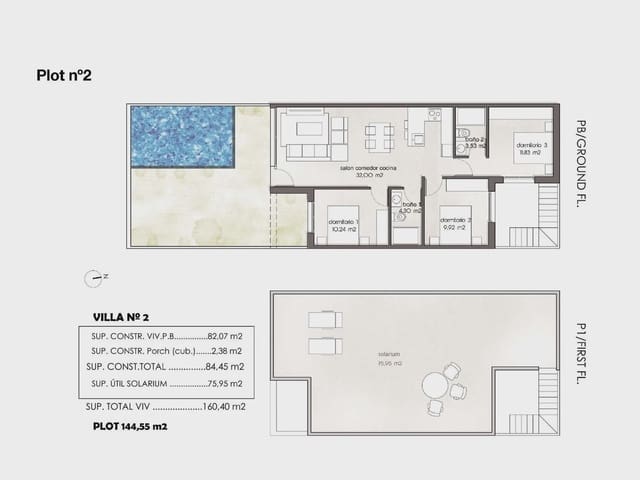 3 soverom Hus til salgs i Pilar de la Horadada ciudad, Pilar de la Horadada med garasje - € 415 000 (Ref: 9961283)