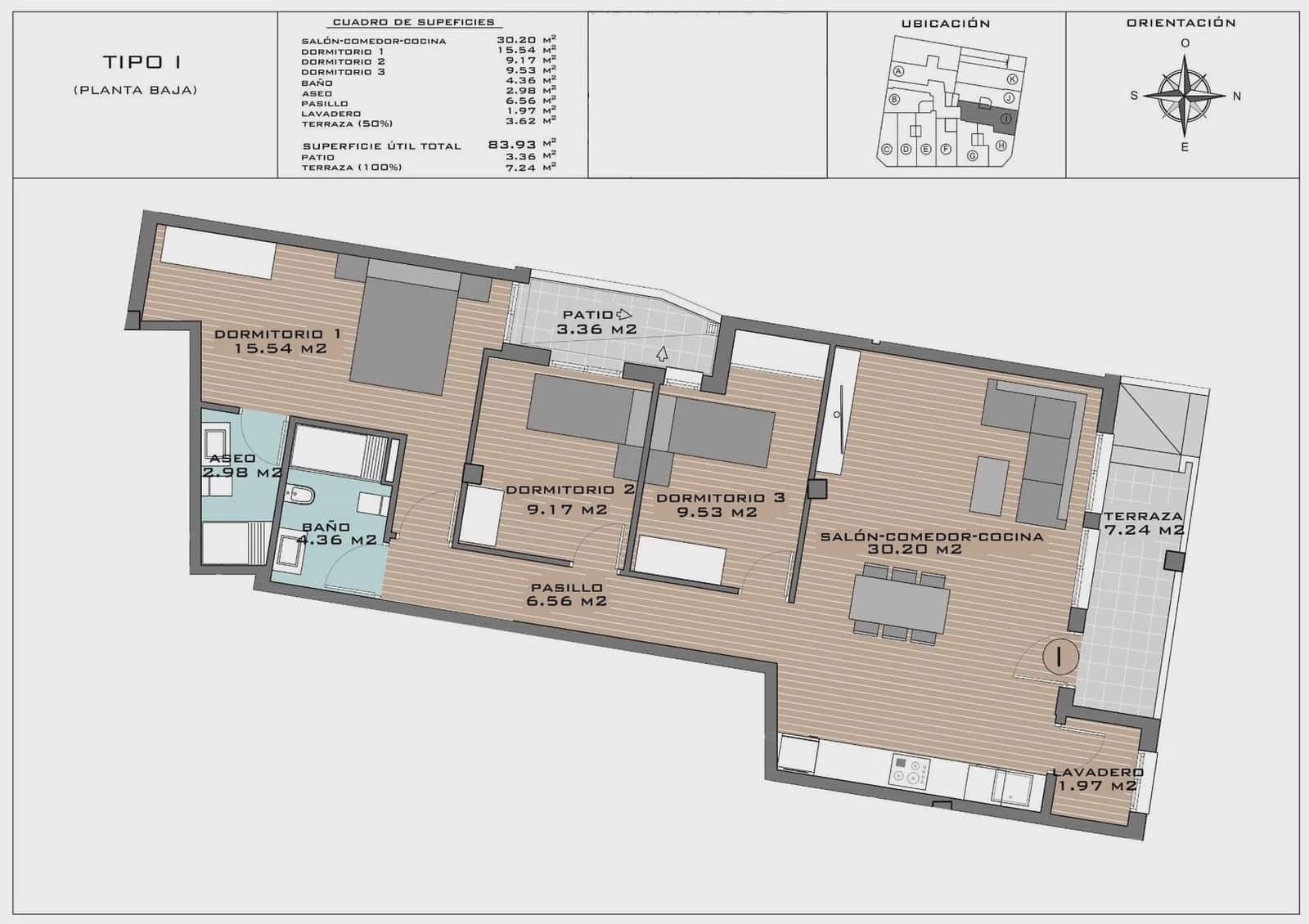 3 slaapkamer Appartement te koop in Algorfa met zwembad - € 209.708 (Ref: 9961295)