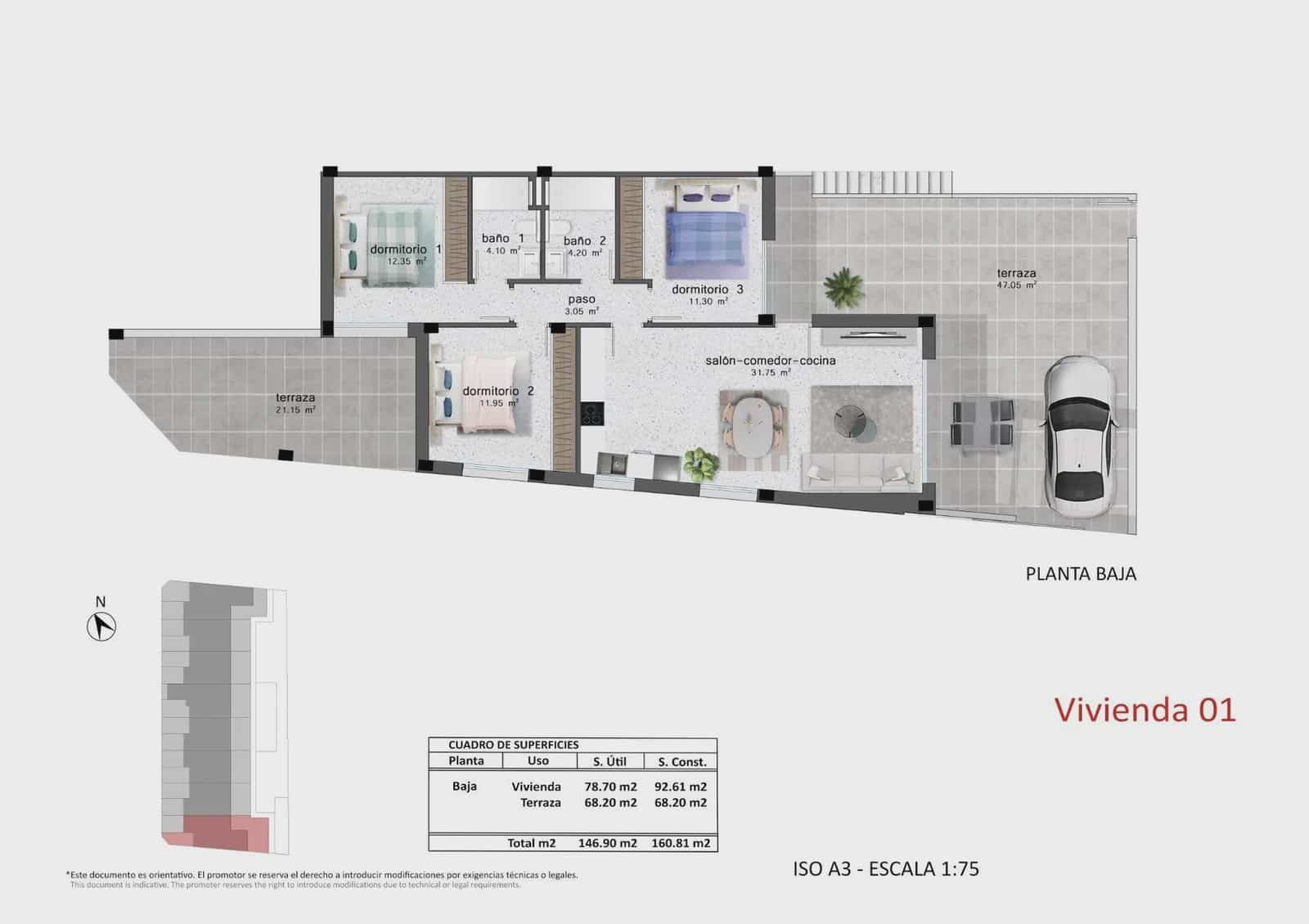 Bungalow de 3 habitaciones en Pilar de la Horadada en venta con piscina garaje - 334.900 € (Ref: 9961325)