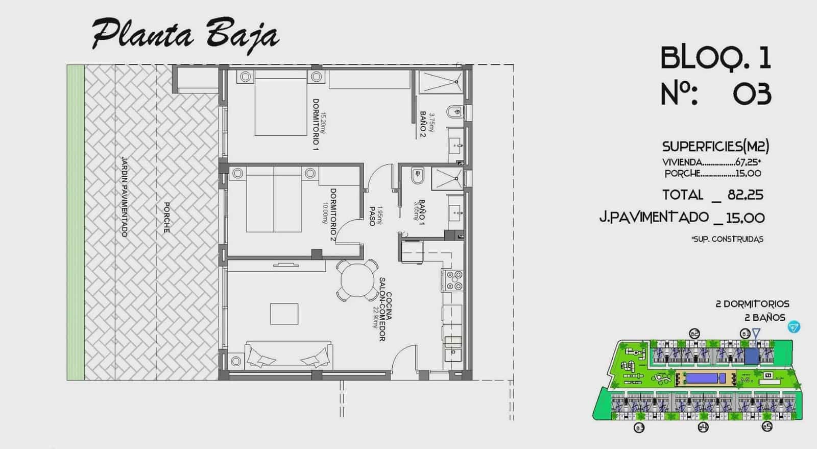 2 slaapkamer Bungalow te koop in Algorfa met zwembad - € 285.000 (Ref: 9961326)