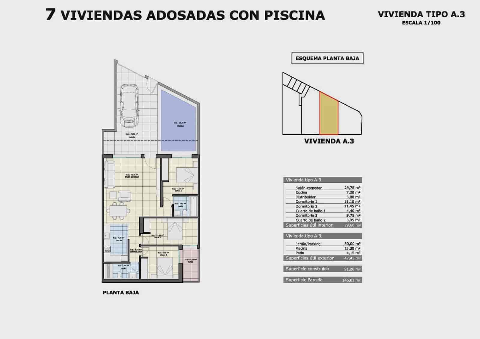 3 soveværelse Bungalow til salg i Pilar de la Horadada med swimmingpool garage - € 314.900 (Ref: 9961346)
