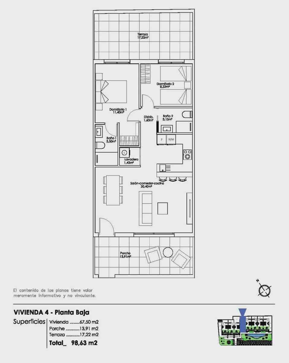 2 chambre Bungalow à vendre à Pilar de la Horadada avec piscine garage - 255 000 € (Ref: 9961354)