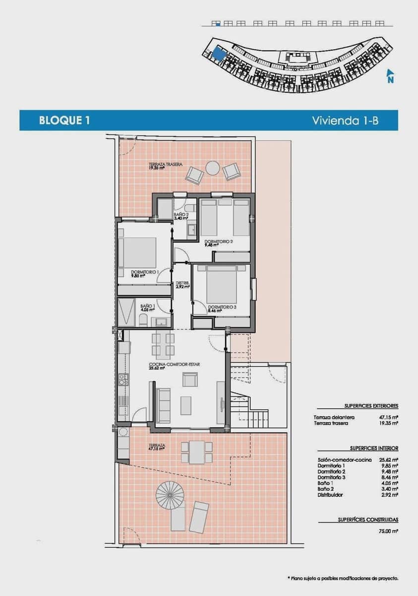 3 sypialnia Bungalow na sprzedaż w Pilar de la Horadada z basenem garażem - 284 900 € (Ref: 9968547)