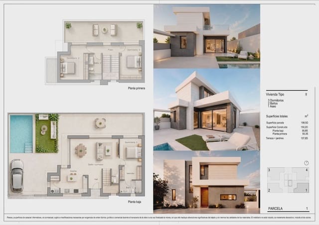 3 chambre Villa/Maison à vendre à Pilar de la Horadada ciudad, Pilar de la Horadada avec piscine garage - 495 000 € (Ref: 9968551)