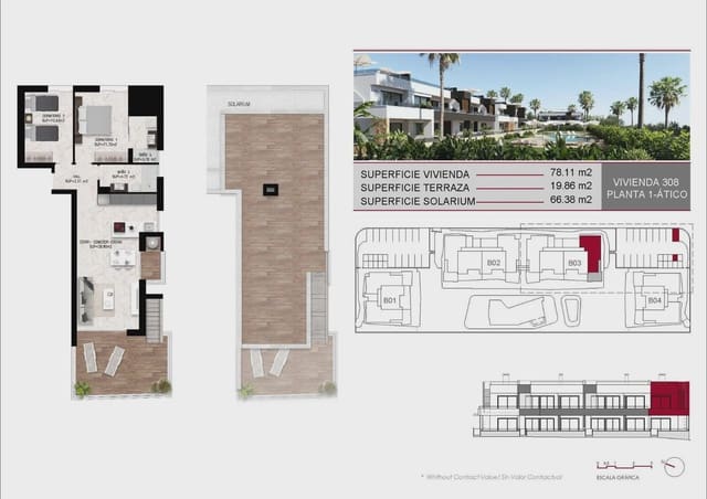 2 soverom Bungalow til salgs i Ciudad Quesada, Rojales med svømmebasseng garasje - € 339 000 (Ref: 9968559)