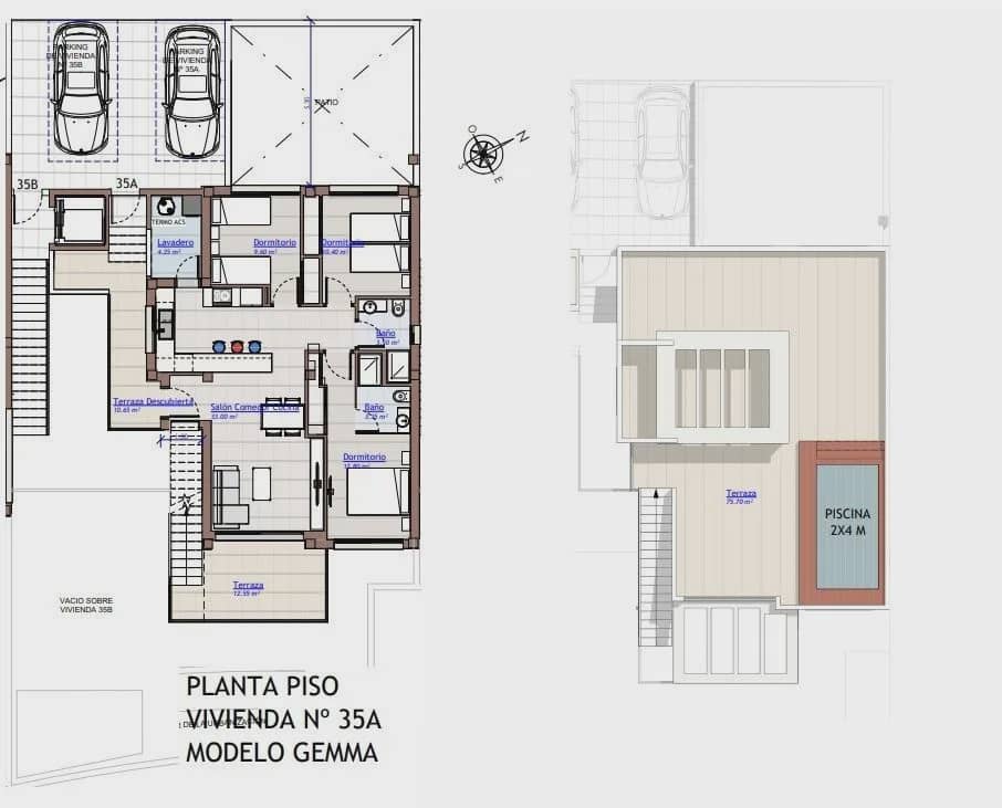 3 sovrum Bungalow till salu i San Miguel de Salinas med pool garage - 399 000 € (Ref: 9968665)