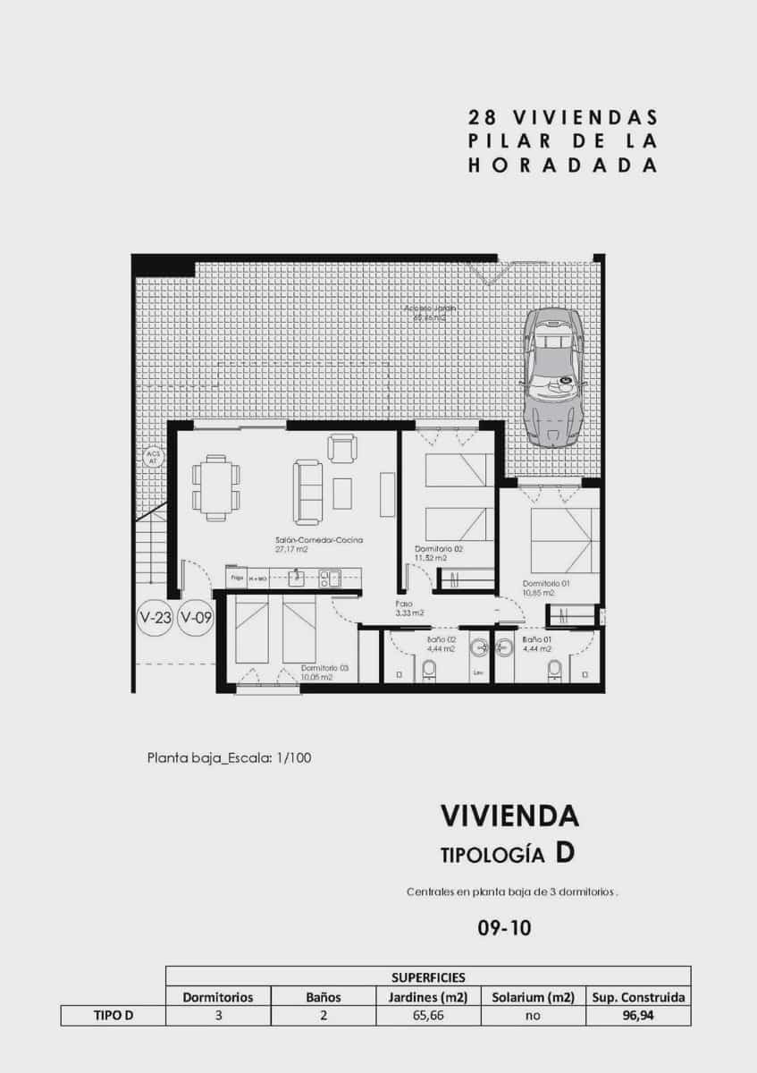 3 chambre Bungalow à vendre à Pilar de la Horadada avec piscine garage - 295 000 € (Ref: 9968788)