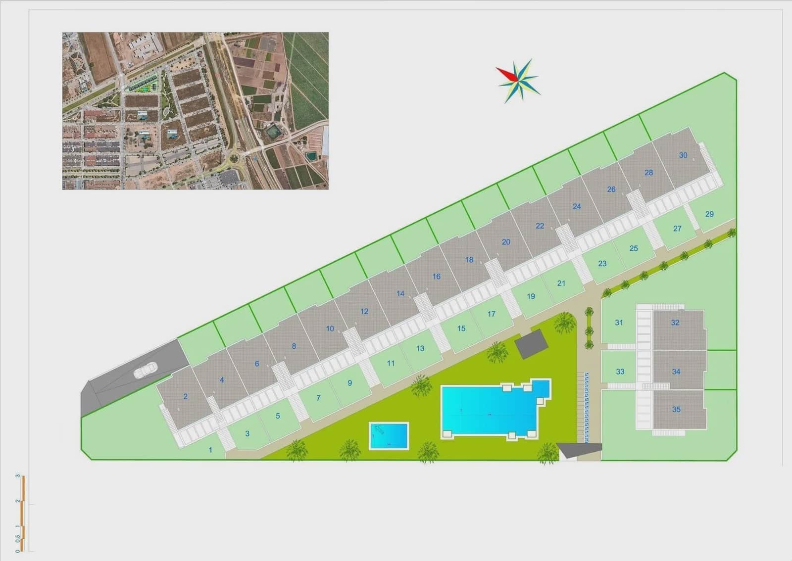 2 quarto Bungalow para venda em Pilar de la Horadada com piscina garagem - 355 000 € (Ref: 9968796)